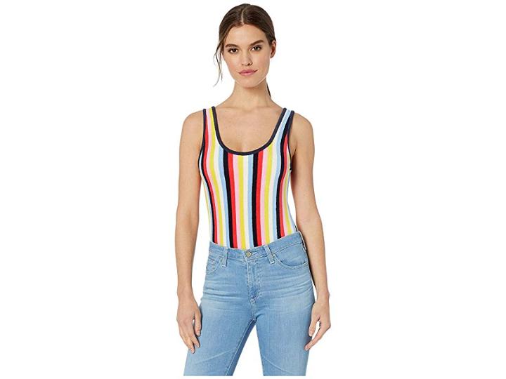 Juicy Couture Multicolor Stripe Microterry Bodysuit (multi Malibu Stripe) Women's Jumpsuit & Rompers One Piece