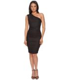 Nicole Miller One Shoulder Zip Dress (black) Women's Dress