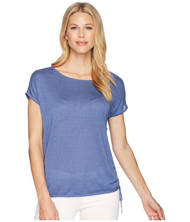 Nic+zoe Refreshing Side Tie Top (mosaic Blue) Women's Clothing