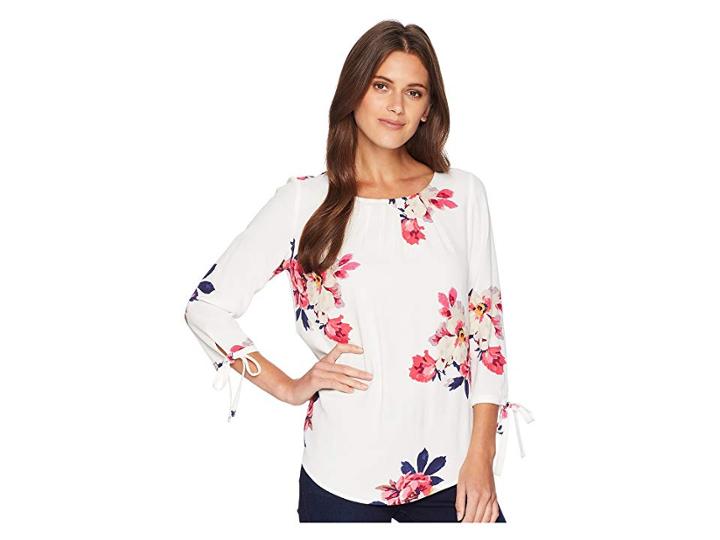 Joules Trisha Woven Shell Top (cream Bircham Bloom) Women's Clothing