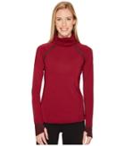 Under Armour Coldgear(r) Reactor Run Funnel Neck Top (black Currant/raisin Red/reflective) Women's Long Sleeve Pullover