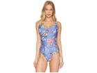 Becca By Rebecca Virtue Victorian Garden One-piece (multi) Women's Swimsuits One Piece