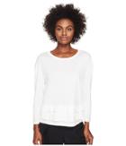 Sonia Rykiel Tencel Cotton Sweater W/ Frills (ecru) Women's Sweater