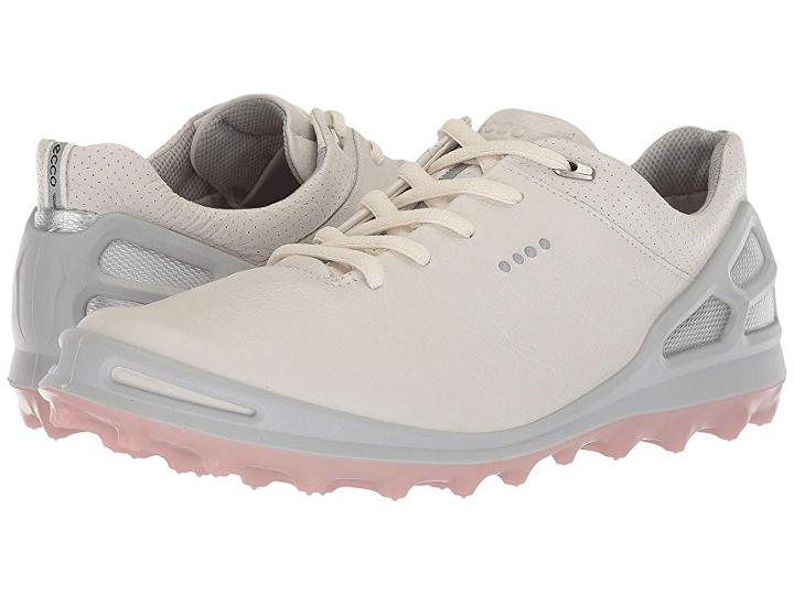 Ecco Golf Cage Pro Gtx (white/silver Pink) Women's Golf Shoes