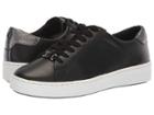 Michael Michael Kors Irving Lace Up (black/anthrcte Vachetta Stripe Perf/nappa/sparkle Metallic) Women's Lace Up Casual Shoes