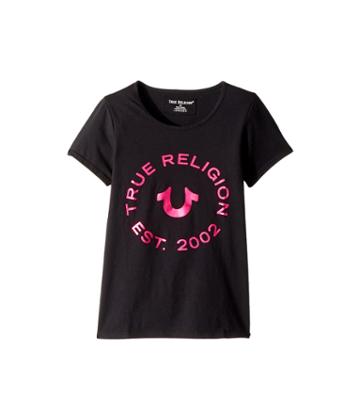 True Religion Kids Logo Horseshoe Tee (big Kids) (black) Girl's T Shirt