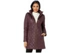 Via Spiga Multi Quilt Hooded (marsala) Women's Coat