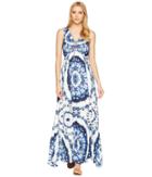 Hale Bob Sunny Disposition Stretch Satin Maxi (blue) Women's Dress