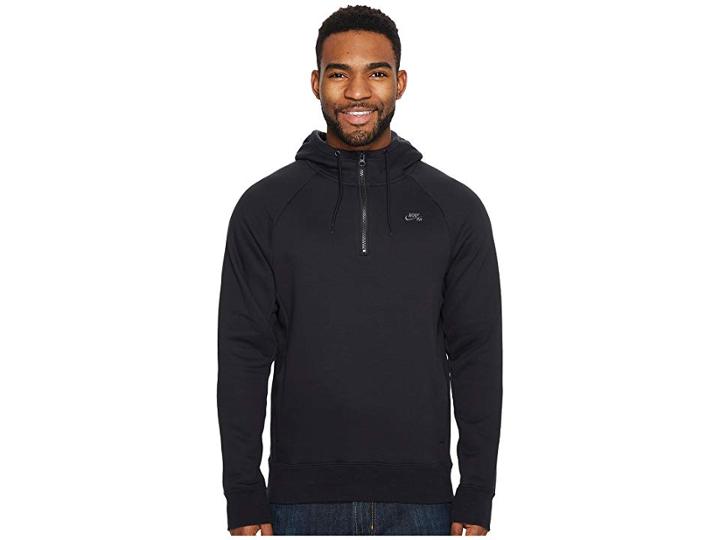 Nike Sb Sb 1/2 Zip Pullover Hoodie (black/dark Grey) Men's Clothing