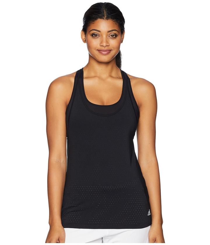 Adidas Essex Strappy Tank Top (black/black/clear Onix) Women's Sleeveless