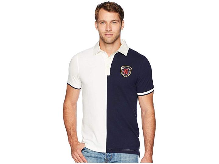 Nautica Short Sleeve Split Polo (marshmallow) Men's Short Sleeve Pullover