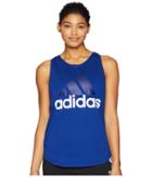 Adidas Essentials Linear Loose Tank Top (mystery Ink/white) Women's Sleeveless