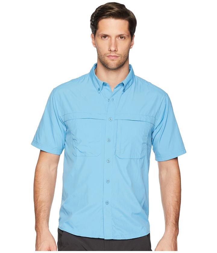 White Sierra Kalgoorlie Cool Touch Short Sleeve Shirt (niagara Blue) Men's Short Sleeve Pullover