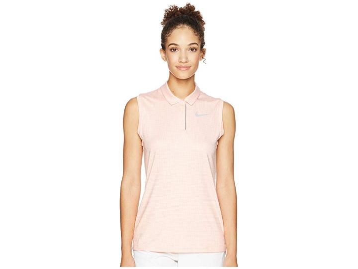Nike Golf Dry Polo Sleeveless Print (storm Pink/gunsmoke/gunsmoke/flint Silver) Women's Clothing