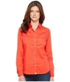 U.s. Polo Assn. Stretch Poplin Dot Print Woven Shirt (hibiscus) Women's Clothing