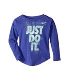 Nike Kids Hard Stop Just Do It Modern Long Sleeve Tee (little Kids) (purple Comet) Girl's T Shirt