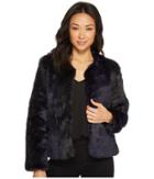 Tavik Oliver Faux Fur Jacket (black/evening Blue Stripe) Women's Coat