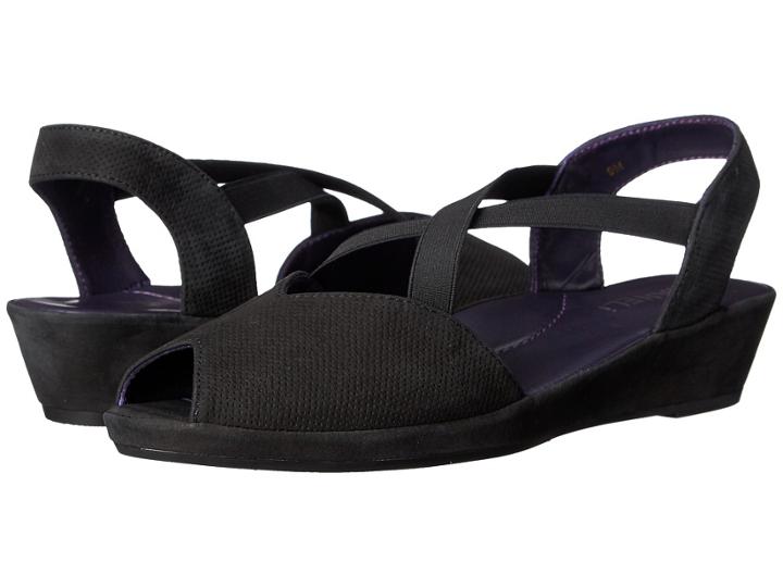 Vaneli Dolby (black Perf Soft Nabuk/black Soft Nabuk/black Elastic) Women's Sandals