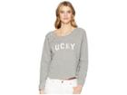 Lucky Brand Deconstructed Pullover Top (heather Grey) Women's Long Sleeve Pullover