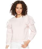 Rebecca Taylor Ruffle Sweatshirt (candy Floss) Women's Sweatshirt