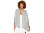 Calvin Klein Long Rib Collar Knit Shawl (heathered Mid Grey) Women's Clothing