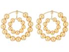 Steve Madden Multi Beaded Double Hoop Post Earrings (gold) Earring