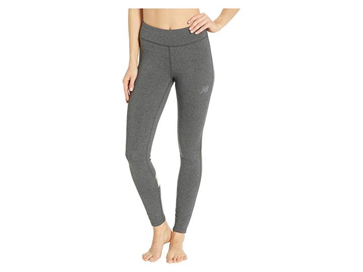 New Balance Athletics Leggings (heather Charcoal/charm White) Women's Casual Pants