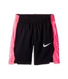 Nike Kids Elite Basketball Short (little Kids/big Kids) (black/white/metallic Silver) Girl's Shorts