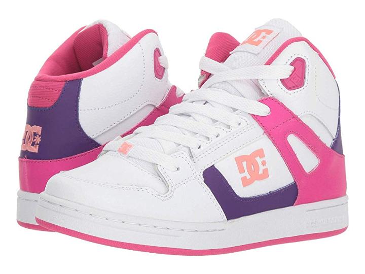 Dc Kids Pure High-top Se (little Kid/big Kid) (white/multi) Girls Shoes