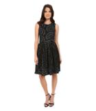 Calvin Klein Sleeveless Scuba Belted Dress Cd5m2753 (black/sea) Women's Dress