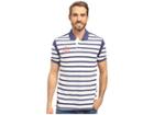 U.s. Polo Assn. Striped Slim Fit Polo Shirt (dodger Blue Heather) Men's Short Sleeve Knit