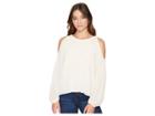Romeo & Juliet Couture Cold Shoulder Pleated Top (canvas) Women's Clothing