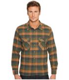 Brixton Archie Long Sleeve Flannel (green Plaid) Men's Long Sleeve Button Up