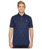 Polo Ralph Lauren Pima Polo Short Sleeve Knit (tossed Navy Floral) Men's Clothing