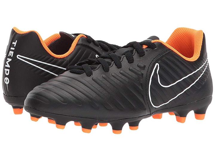 Nike Kids Tiempo Legend 7 Club Fg Soccer (little Kid/big Kid) (black/total Orange/black/white) Kids Shoes