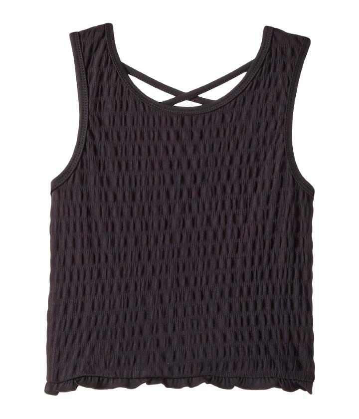 Maddie By Maddie Ziegler Smocked Tank Top With Crisscross Back (big Kids) (navy) Girl's Sleeveless