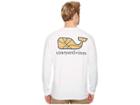 Vineyard Vines Long Sleeve Basketball Whale Pocket Tee (white Cape) Men's T Shirt