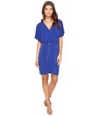 Sangria Crepe Jersey Short Sleeve Dress (cobalt) Women's Dress