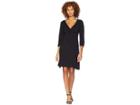 Mod-o-doc Cotton Modal Spandex Jersey Surplice Front Dress With Flounce Hem (black) Women's Dress