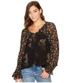 Astr The Label Becky Top (black Floral Mix) Women's Clothing