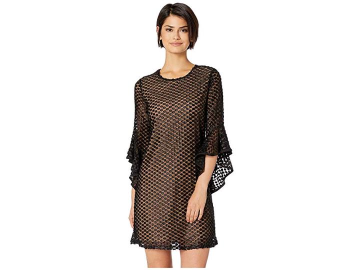 Miss Me Ruffle Sleeve Mini Dress (black) Women's Dress