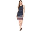 Columbia Harborside Knit Sleeveless Dress (collegiate Navy Stripe) Women's Sleeveless