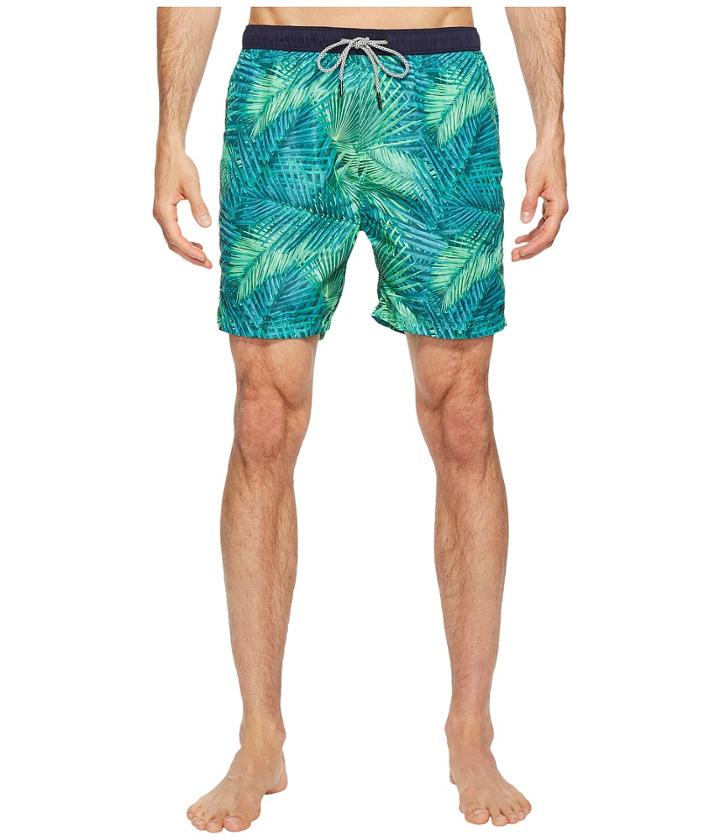 Scotch & Soda Medium Length Swim Shorts In Fine Peached Quality With Pattern (combo F) Men's Swimwear