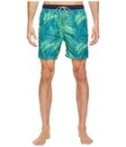 Scotch & Soda Medium Length Swim Shorts In Fine Peached Quality With Pattern (combo F) Men's Swimwear