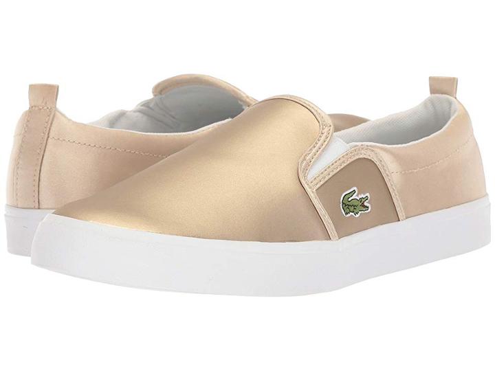 Lacoste Kids Gazon (big Kid) (gold/white) Girl's Shoes
