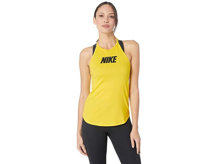 Nike Training Elastika Sport Distort Graphic Tank (opti Yellow/black) Women's Clothing