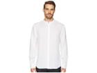 Bugatchi Shaped Fit Band Collar Linen Shirt (white) Men's Clothing