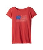 Life Is Good Kids Crusher Peace Love Flag Tee (little Kids/big Kids) (americana Red) Girl's T Shirt