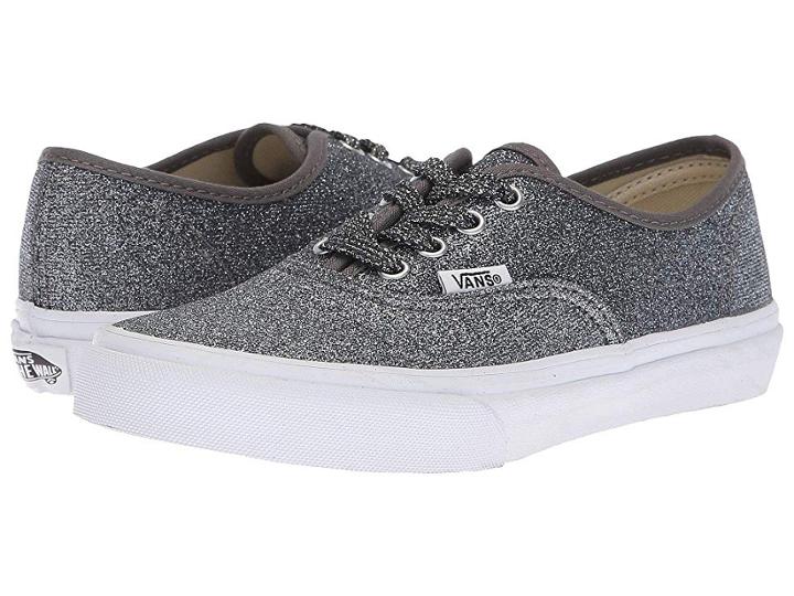 Vans Kids Authentic (little Kid/big Kid) ((lurex Glitter) Black/true White) Girls Shoes