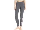 Adidas Essentials Linear Tights (dark Grey Heather/true Pink) Women's Casual Pants